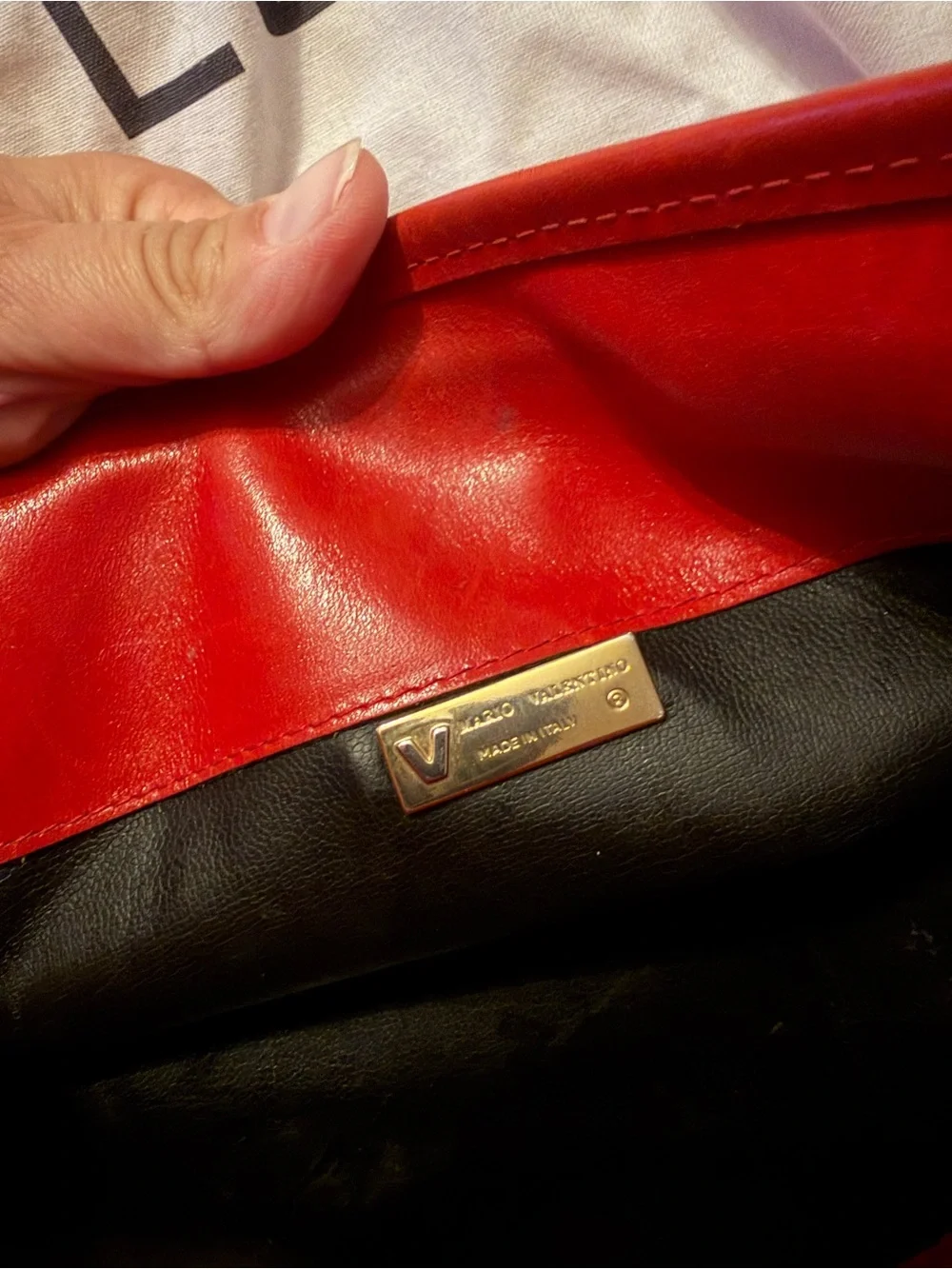 Authentic Mario Valentino Red Leather Portfolio / Document Holder